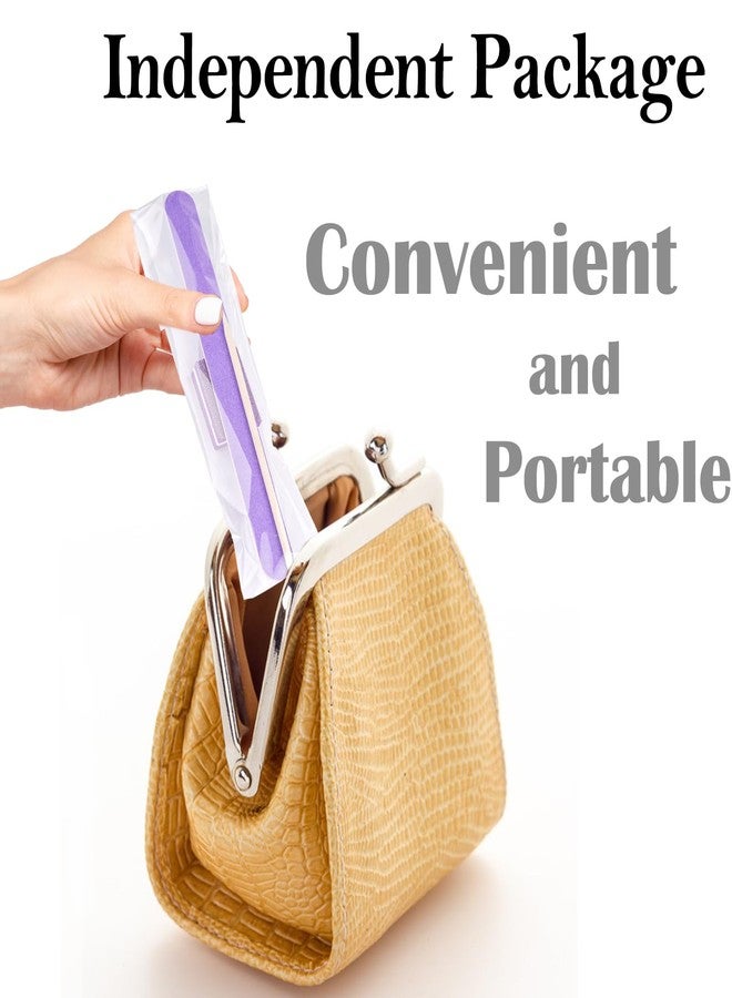 Lokyango Disposable Manicure Kit - 50pc Mini Nail Buffer, Nail File, Wood Stick, OPP Bag, Press On Nail Tool Kit for Salon Home (Purple) - Image 2